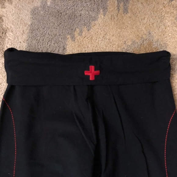 Alp N Rock Vintage Y2K Wide Leg Foldover Yoga Leggings Pants Black Red Sz 1 EUC! - Picture 5 of 11